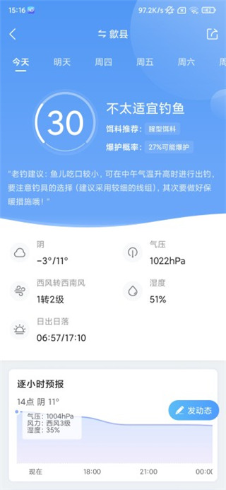 墨迹天气钓鱼版app